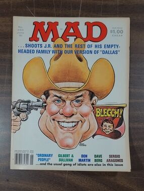 MAD Magazine No. 223 Vintage Comic Cover - Yellow Cowboy Hat June 1981